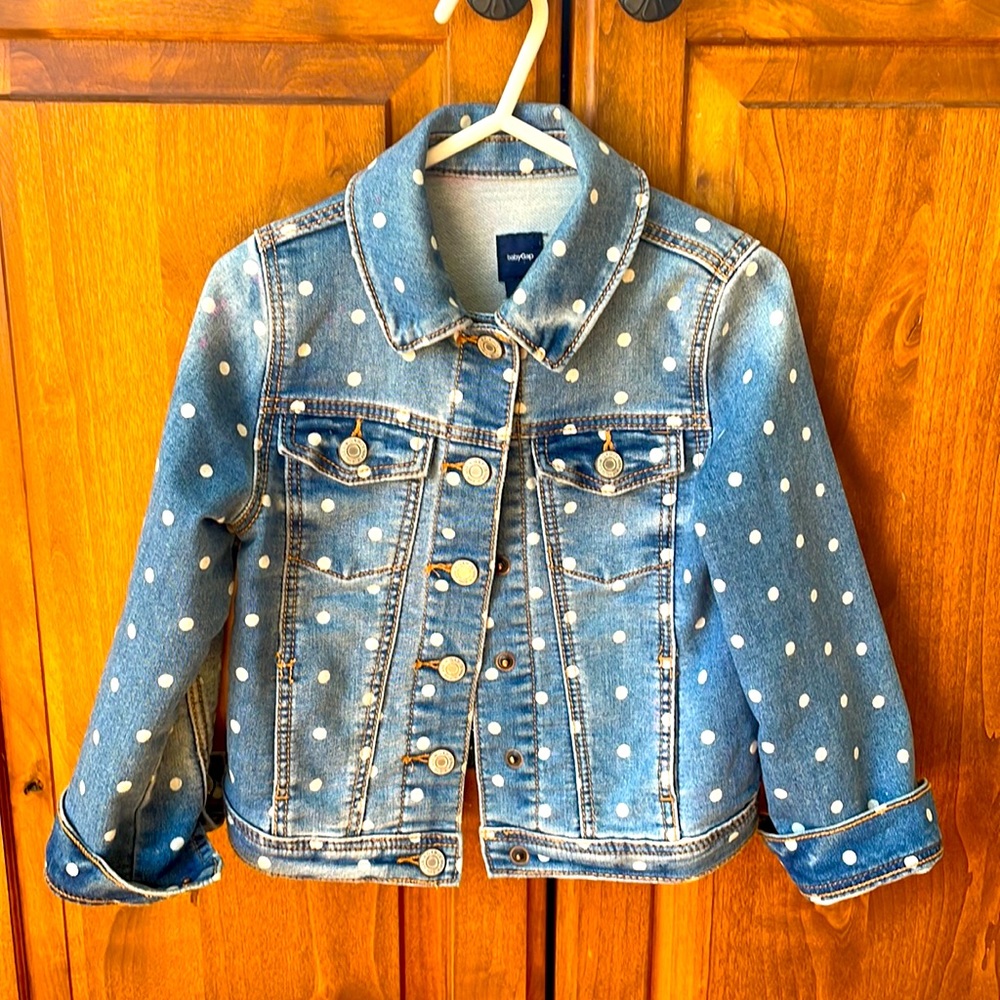 Baby Gap polka dot jean jacket